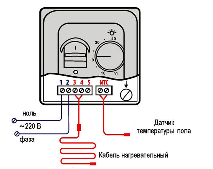 Подбор терморегулятора по мощности тёплого пола и подключение
